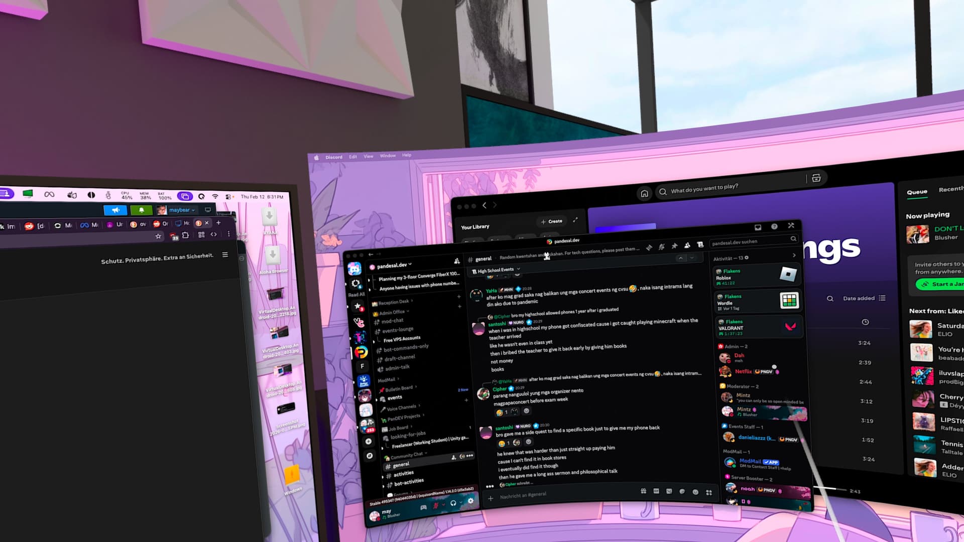 my virtual desktop environment in the Quest 3