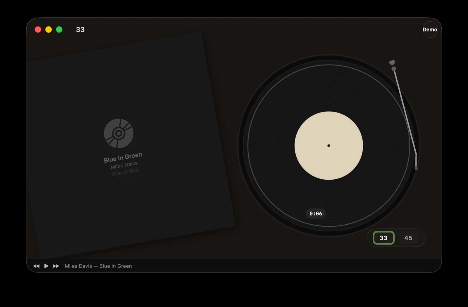 the first version already committed to the turntable bit