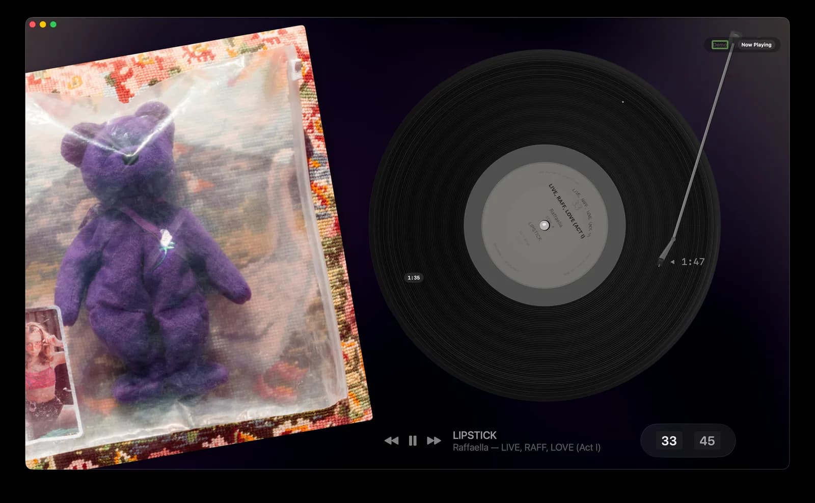 yes, the purple bear got its own record