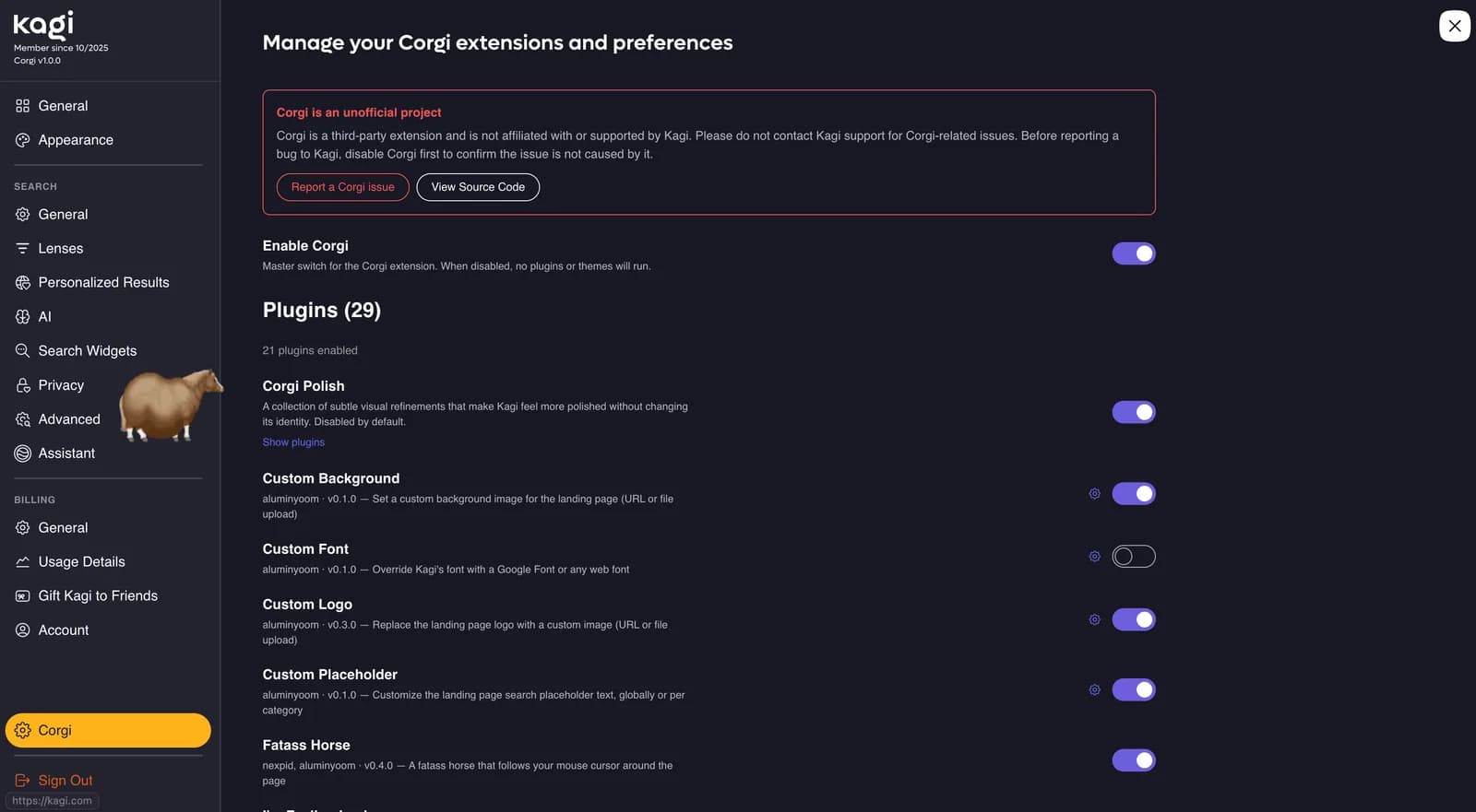 29 plugins because changing one color was not enough