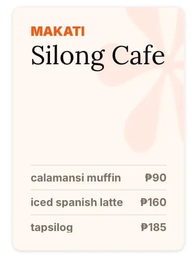 scanned menu first. made it searchable after