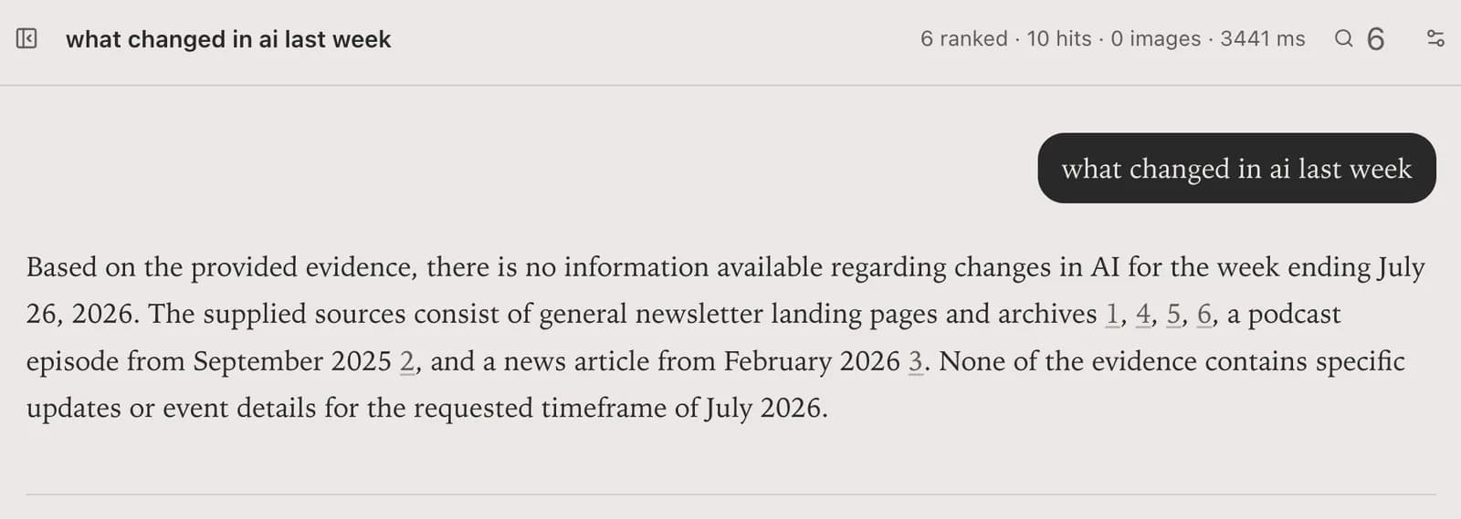 good search also knows when the sources do not answer the question