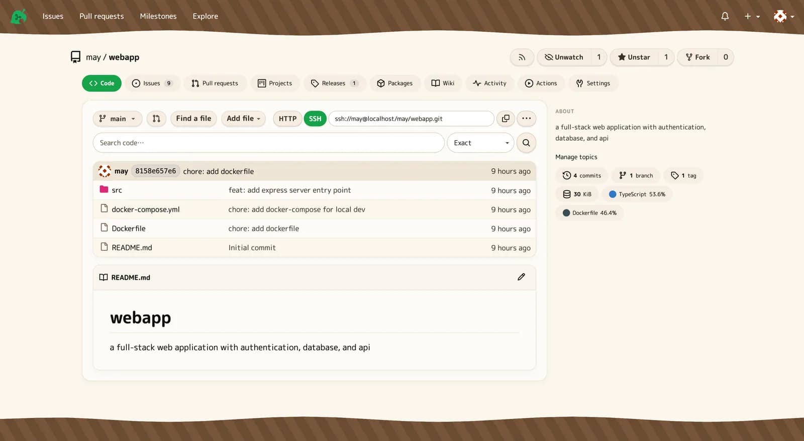 self-hosted git, but tomodachi life