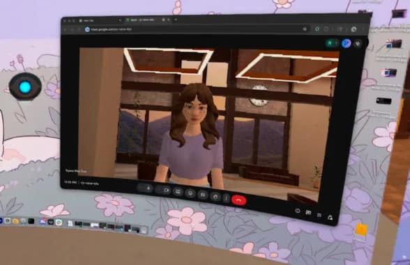 discord call floating over the desk. normal office