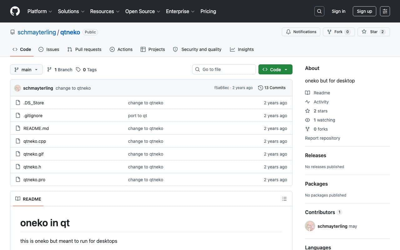 qtneko project screenshot
